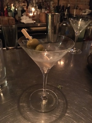 Martini at Austin's Parkside bar.